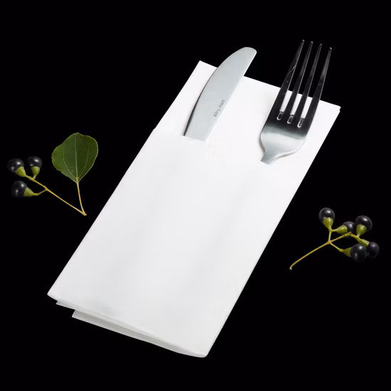 Serviettes en papier Airlaid décoratives en gros, serviettes de table avec poche à couverts